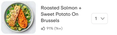 Roasted salmon and sweet potato on brussels